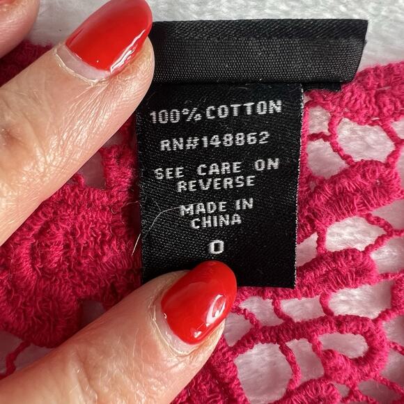 Torrid Plus 0X Top Crochet Layering Cropped Scoop Neck Dark Pink Short Sleeve - Picture 7 of 13